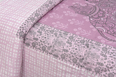 Pink Pure Cotton Double Bed Printed Bedsheet