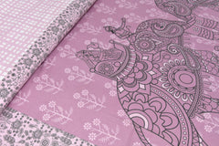 Pink Pure Cotton Double Bed Printed Bedsheet