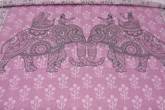 Pink Pure Cotton Double Bed Printed Bedsheet