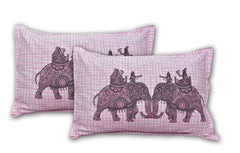 Pink Pure Cotton Double Bed Printed Bedsheet