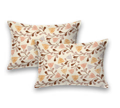 Leafy Brown Premium Cotton Double Bed Bedsheet