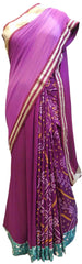 Wine Designer Bandhani Pure Georgette Hand Embroidery Work Saree Sari