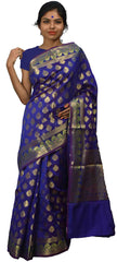 Blue Traditional Designer Wedding Hand Weaven Pure Benarasi Zari Work Saree Sari With Blouse BH4B