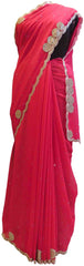 Gajari Designer PartyWear Georgette Thread Cutdana Stone Work Saree Sari