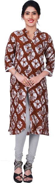 SMSAREE Multi-Colour Designer Casual Partywear Rayon Printed Hand Embroidery Work Stylish Women Kurti Kurta With Free Matching Leggings KC009