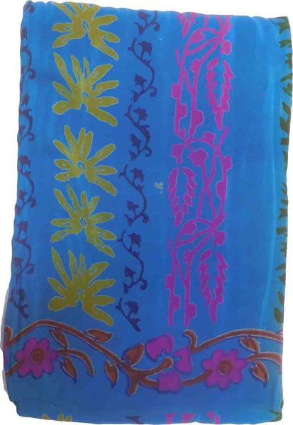 SMSAREE Multi Color Designer Wedding Partywear Pure Crepe Hand Brush Reprinted Saree Sari With Blouse Piece RP15