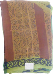 SMSAREE Multi Color Designer Wedding Partywear Pure Crepe Hand Brush Reprinted Saree Sari With Blouse Piece RP50