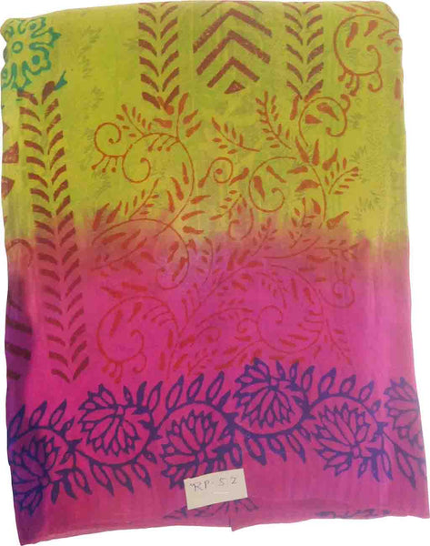 SMSAREE Multi Color Designer Wedding Partywear Pure Crepe Hand Brush Reprinted Saree Sari With Blouse Piece RP52