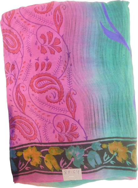 SMSAREE Multi Color Designer Wedding Partywear Pure Crepe Hand Brush Reprinted Saree Sari With Blouse Piece RP64