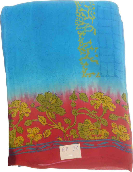 SMSAREE Multi Color Designer Wedding Partywear Pure Crepe Hand Brush Reprinted Saree Sari With Blouse Piece RP70