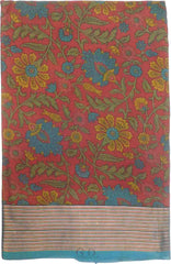 SMSAREE Multi Color Designer Wedding Partywear Pure Silk Hand Brush Reprinted Saree Sari With Blouse Piece SL16